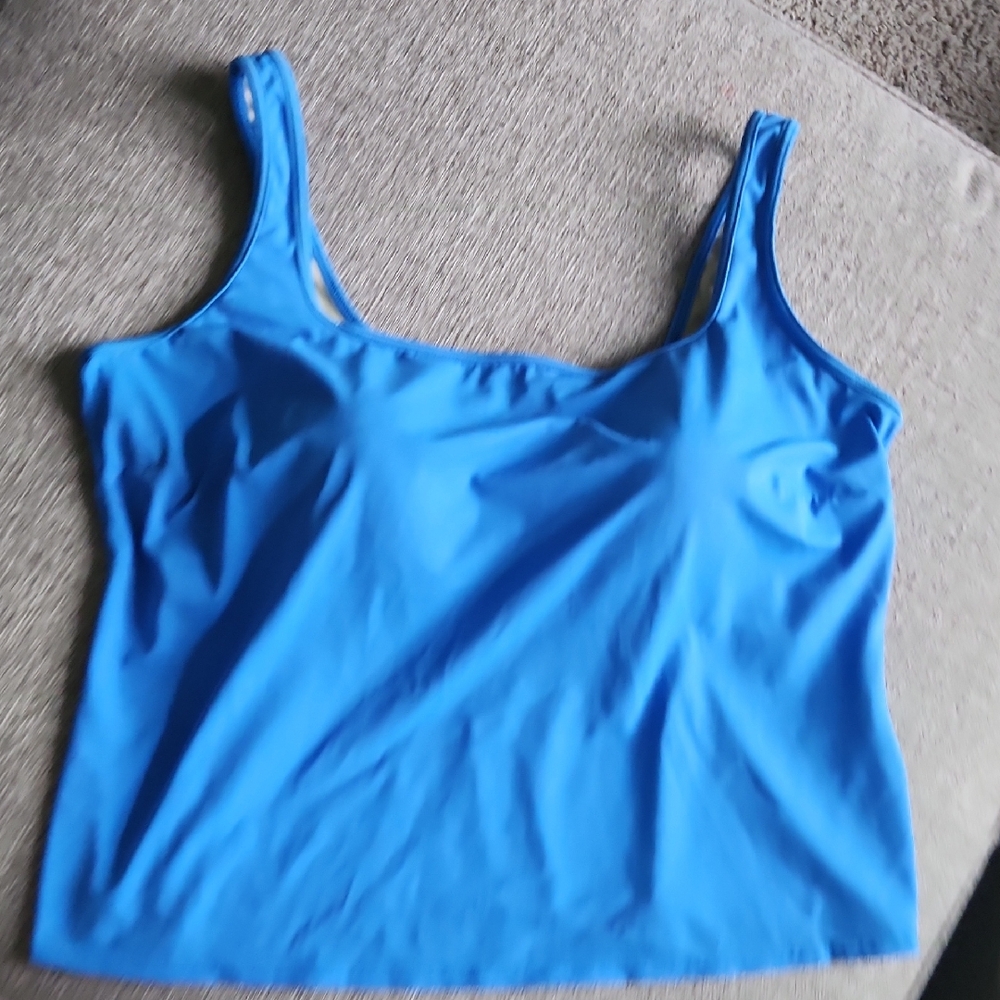 Lands' End Light Blue Tankini Swim Top Size 24W